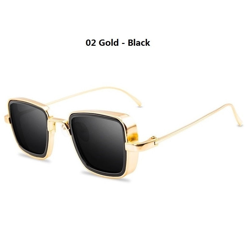 Unisex Vintage Steampunk Sunglasses, Retro Square sunglasses, Metal Square Sunglasses, UV400 Sunglasses