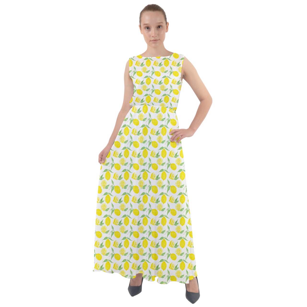 Lemon Dress, Lemon Maxi Dress, Lemon Print Dress, Yellow Maxi Dress, Sleeveless maxi Dress, Cute Dress, Spring Dress