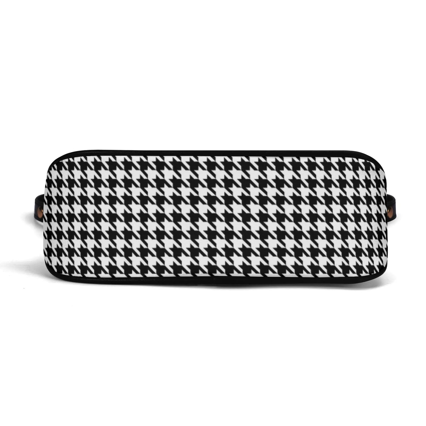 Black Houndstooth Handbag, 60s inspired Houndstooth Purse, Black and White PU Leather Handbag, 60s purse style, Retro Handbag, Retro Purse