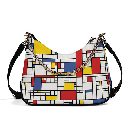 60s inspired Mondrian Handbag, Mid Century Mondrian Purse, Mod Purse, Red Blue White Bag,Geometric Purse, 60s inspired,Vintage style handbag