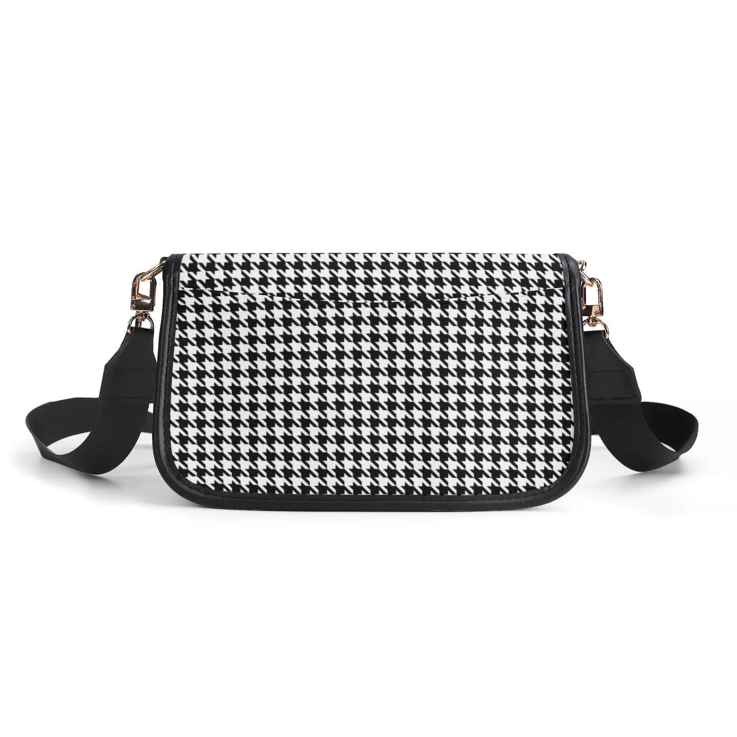 Women's Black Houndstooth Handbag, Houndstooth Purse, Vintage inspired handbag, Vintage Houndstooth Bag, Black and White Purse
