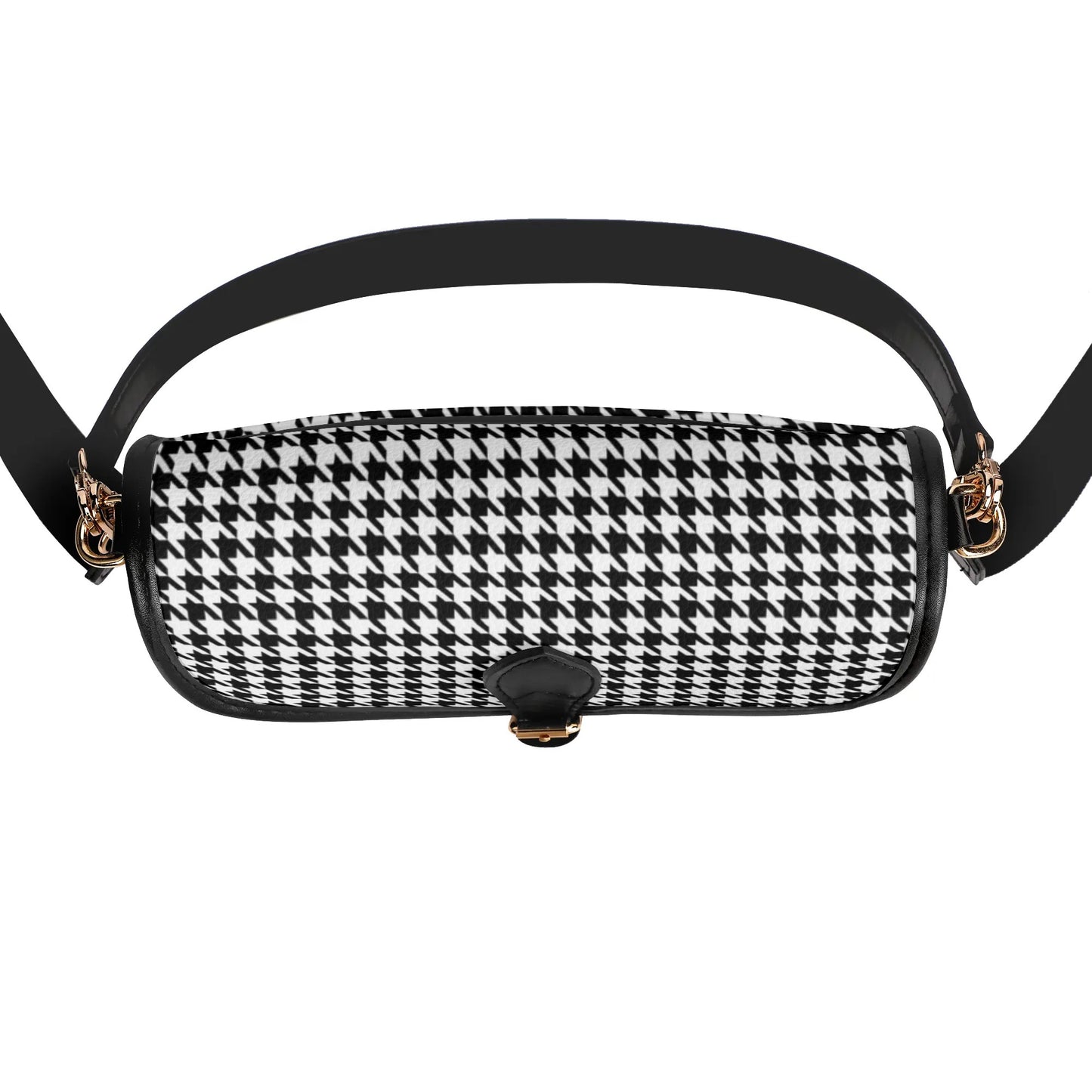 Women's Black Houndstooth Handbag, Houndstooth Purse, Vintage inspired handbag, Vintage Houndstooth Bag, Black and White Purse