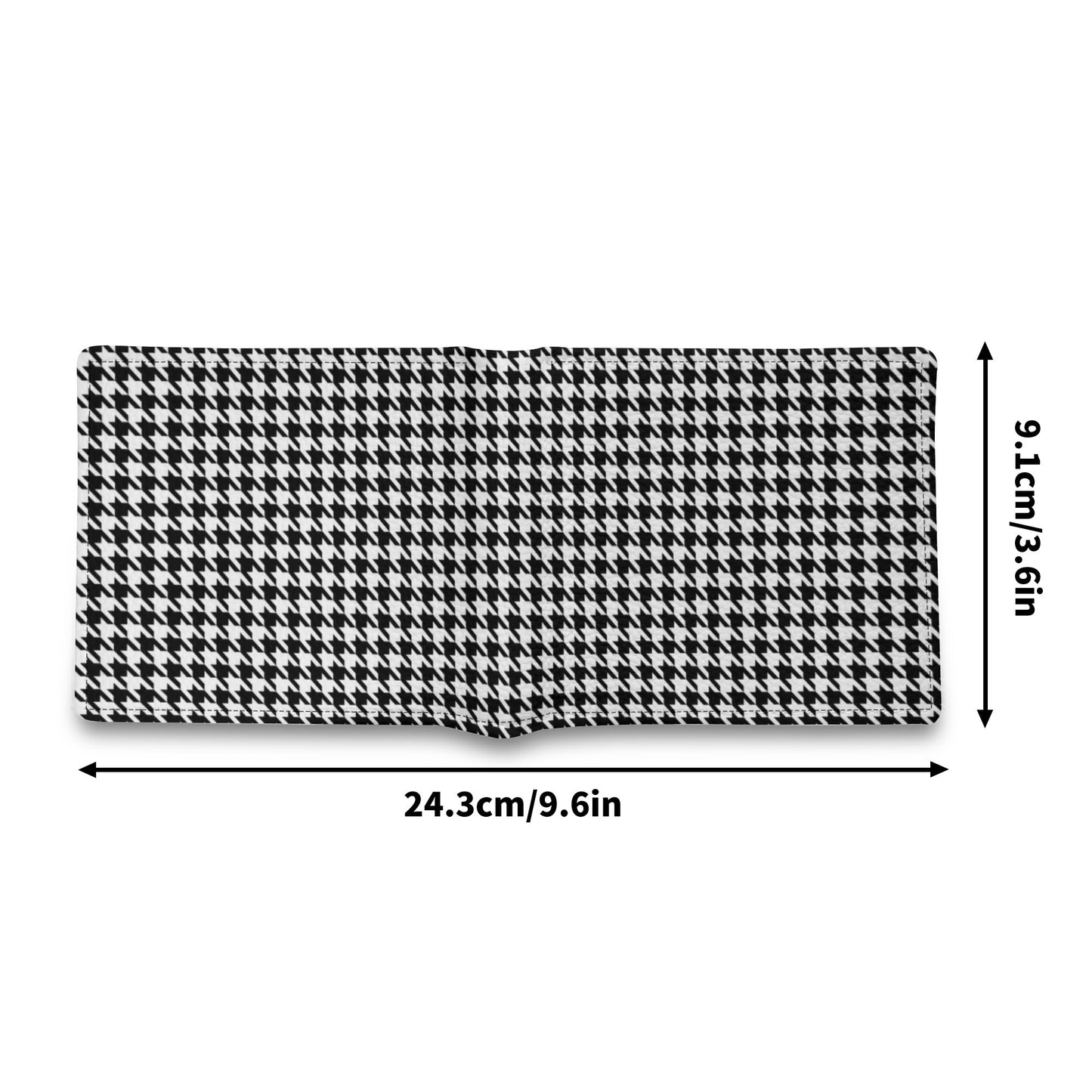 Men's Retro Houndstooth Wallet | 60s Style Houndstooth Black & White Bifold Wallet