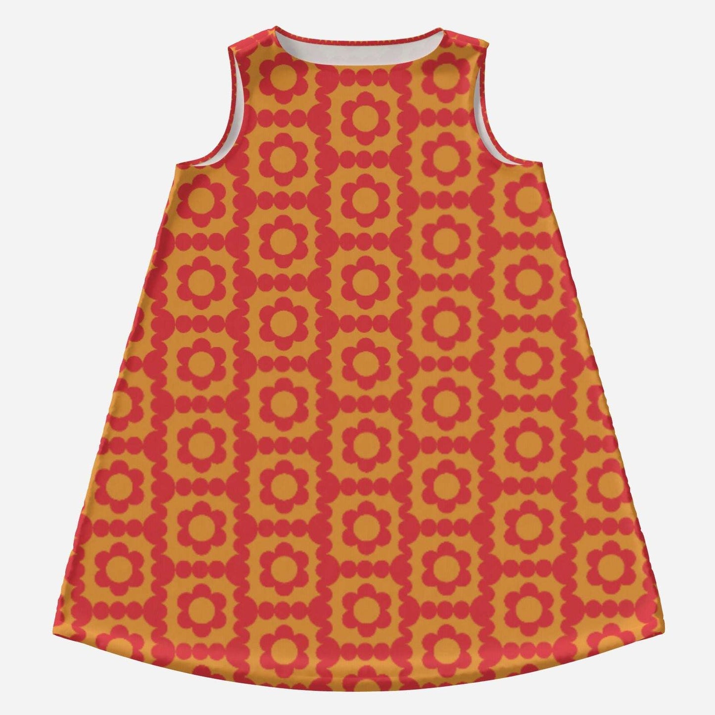 60s Mod Red Floral Tent Dress | Retro Go-Go Mini Dress | Vintage Style Dress, Red Trapeze Dress