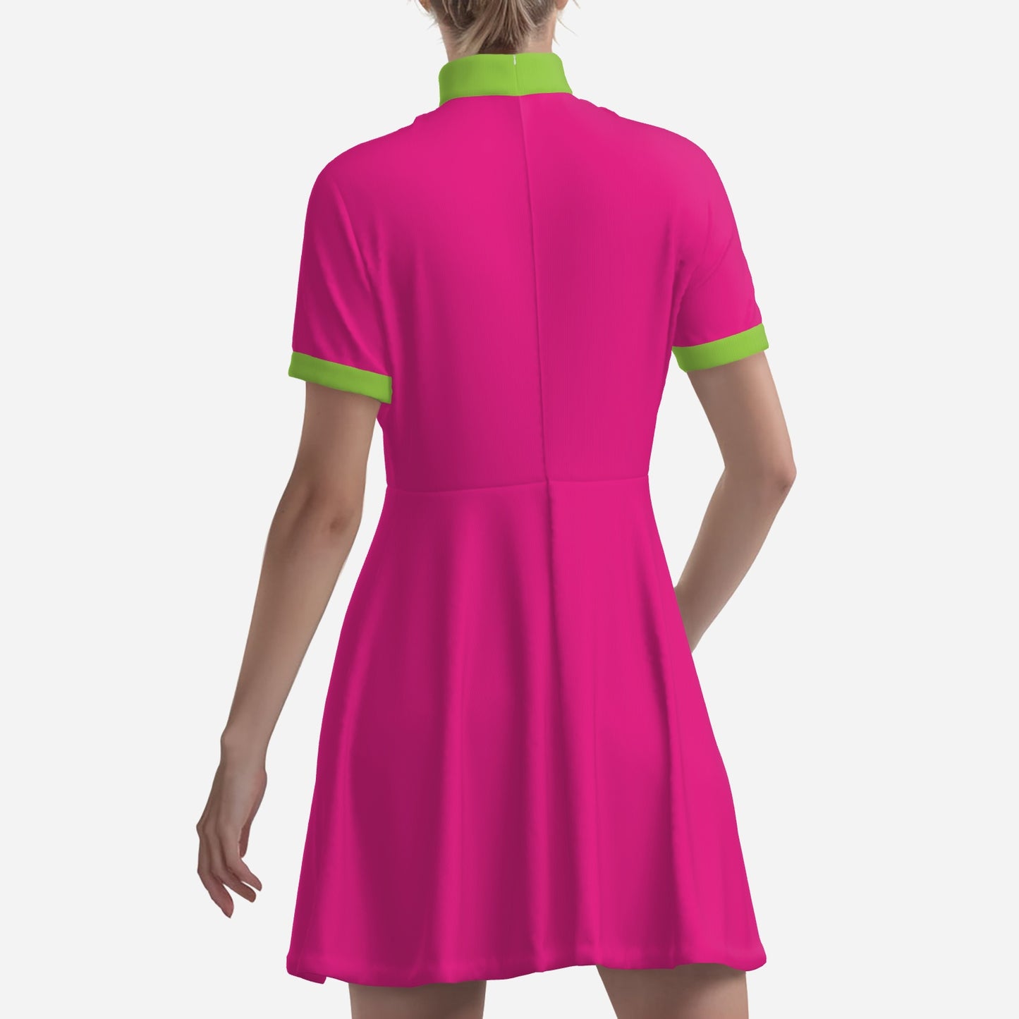 60s inspired dress, 60s Mod Neon Pink Mini Dress | Retro A-Line Turtleneck Dress, Pink Go Go Dress