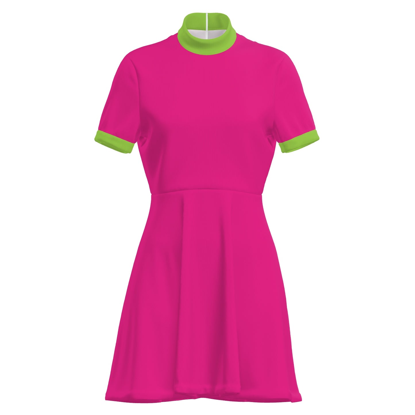 60s inspired dress, 60s Mod Neon Pink Mini Dress | Retro A-Line Turtleneck Dress, Pink Go Go Dress