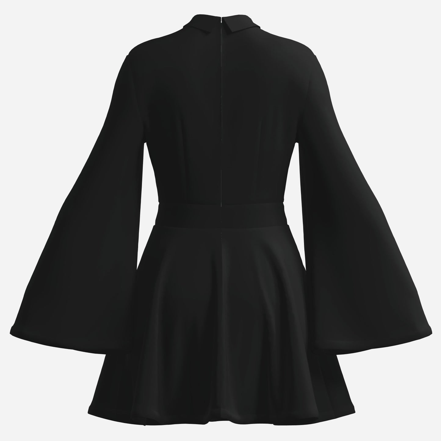 70s Dress Style | Vintage 70s Chiffon Dresses | Retro Black Bell Sleeve Dress | A-Line 70s Mini Dresses