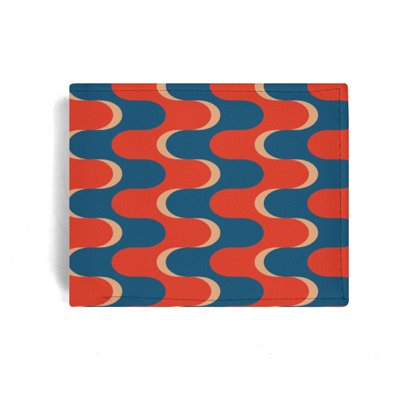 Mod Red & Blue Wallet for Men | 60s 70s Op Art Geometric Wallet | Vintage-Inspired Bi-Fold Wallet | Unique Gift for Men