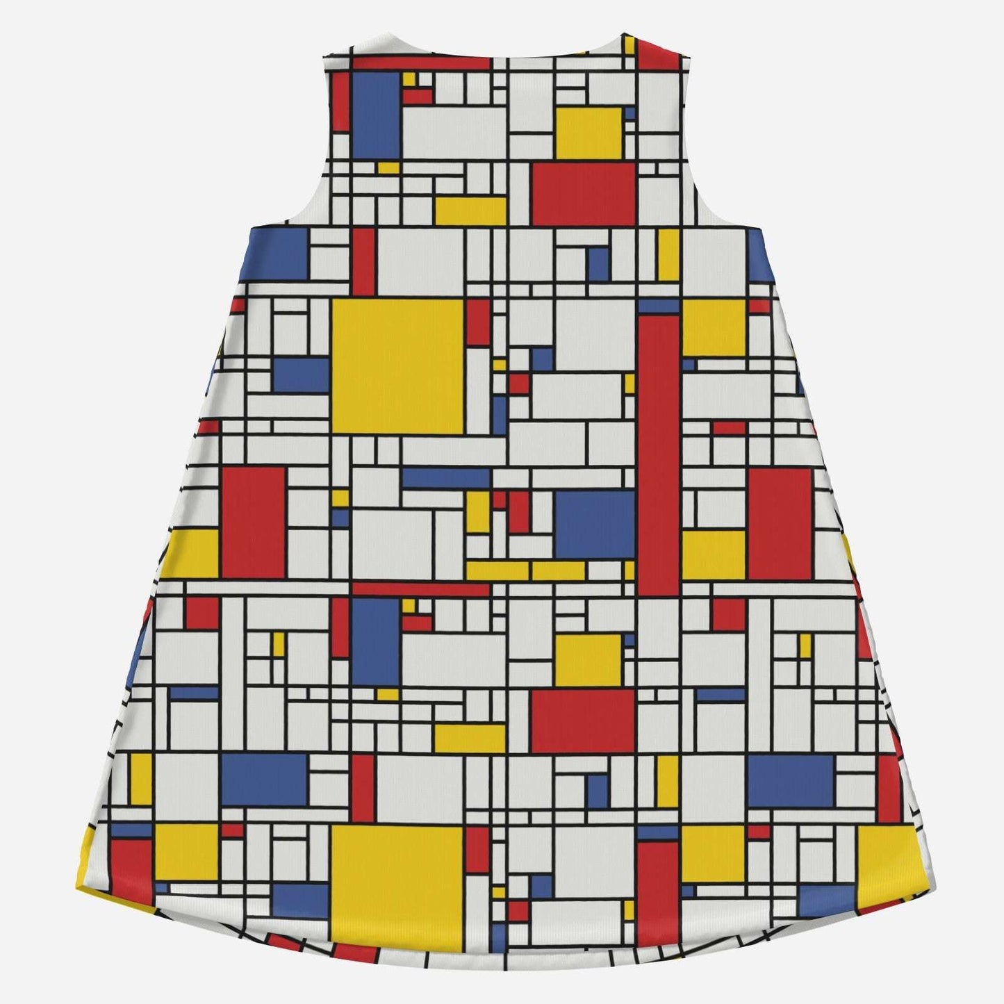 60s Dress Style, 60s Mod Mini Dress | Mondrian Inspired Red Blue Yellow Geometric Tent Dress