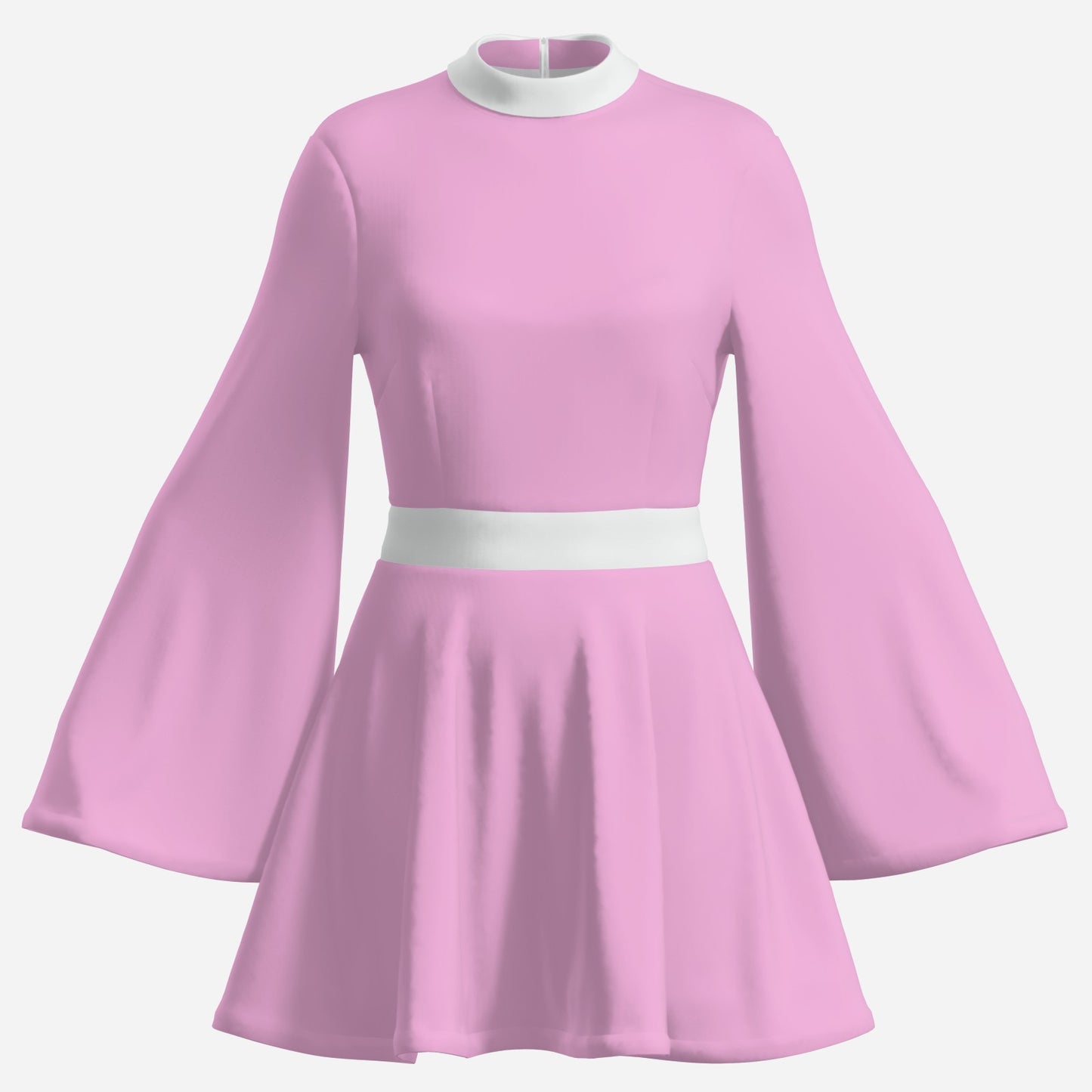 70s Dress Style | Vintage 70s Chiffon Dresses | 70s STyle Pink Bell Sleeve Dress | A-Line 70s Mini Dresses