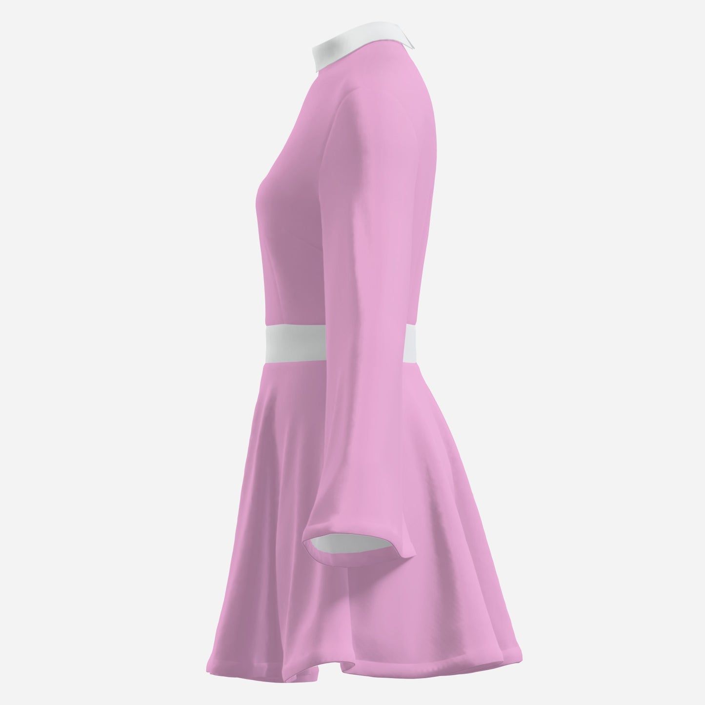 70s Dress Style | Vintage 70s Chiffon Dresses | 70s STyle Pink Bell Sleeve Dress | A-Line 70s Mini Dresses