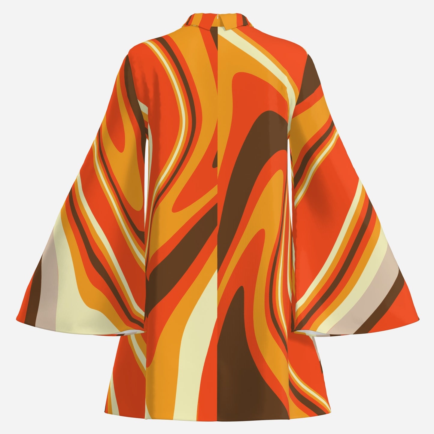 70s Dress Style, Boho Bell Sleeve Dress, 70s Dress Style, Orange Dress, Disco Dress, ChiffonTent Dress