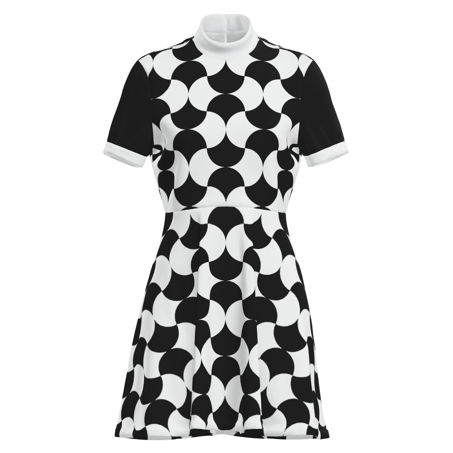 Mod Dress, 60s Dress Style, Black Mod Dress, Black and White Color Block Dress, GOGO Dress, 60s style dress, mini dress, Opt Art Dress