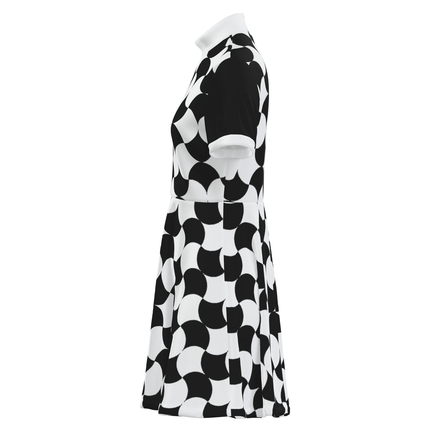 Mod Dress, 60s Dress Style, Black Mod Dress, Black and White Color Block Dress, GOGO Dress, 60s style dress, mini dress, Opt Art Dress