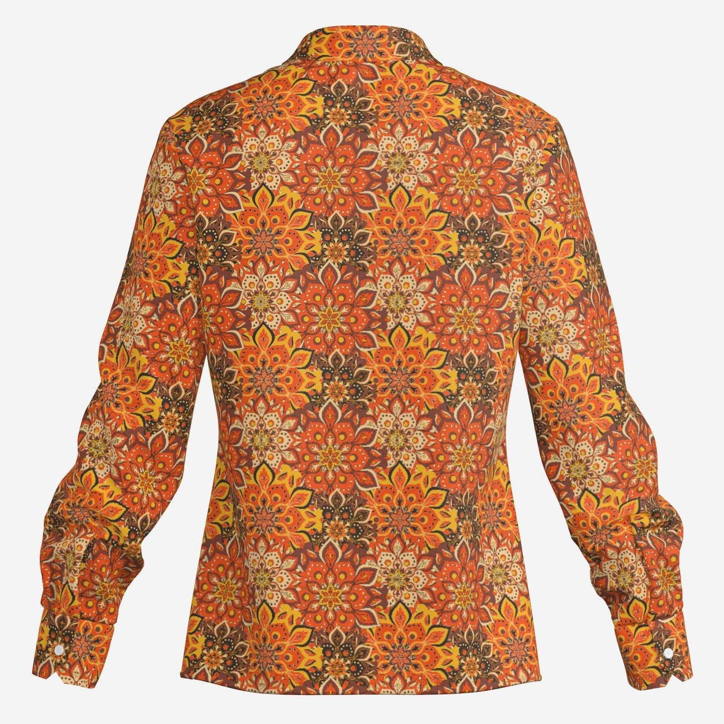 70s Style Shirt, Retro 70s Men's Shirt | Orange Hippie Boho Shirt | Wing Collar Disco Top
