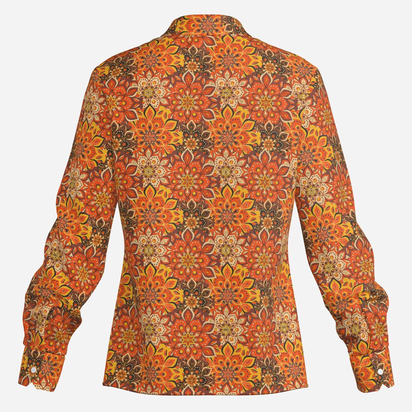 70s Style Shirt, Retro 70s Men's Shirt | Orange Hippie Boho Shirt | Wing Collar Disco Top