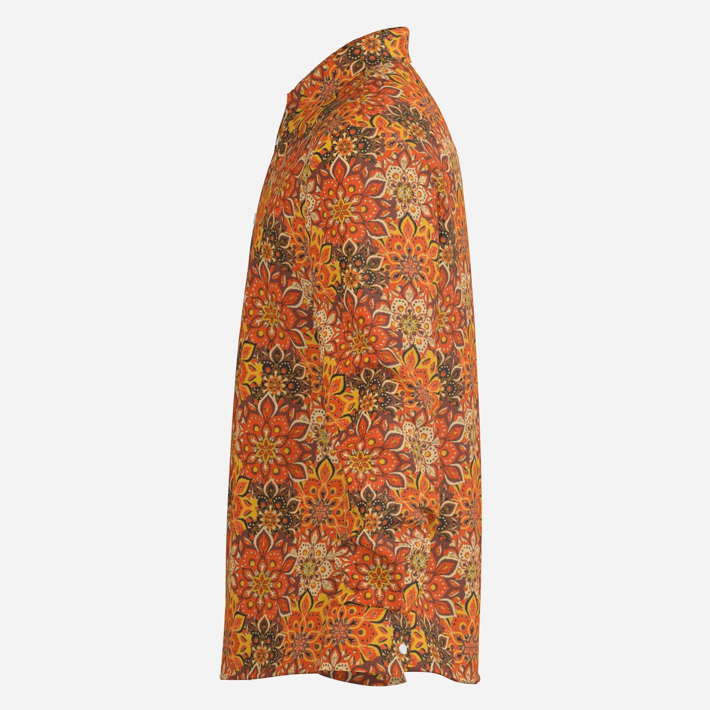 70s Style Shirt, Retro 70s Men's Shirt | Orange Hippie Boho Shirt | Wing Collar Disco Top