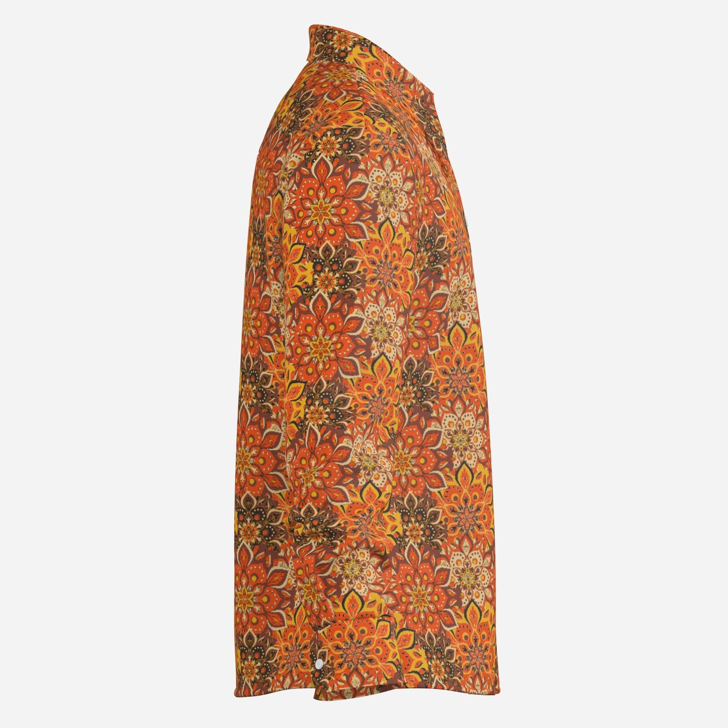 70s Style Shirt, Retro 70s Men's Shirt | Orange Hippie Boho Shirt | Wing Collar Disco Top