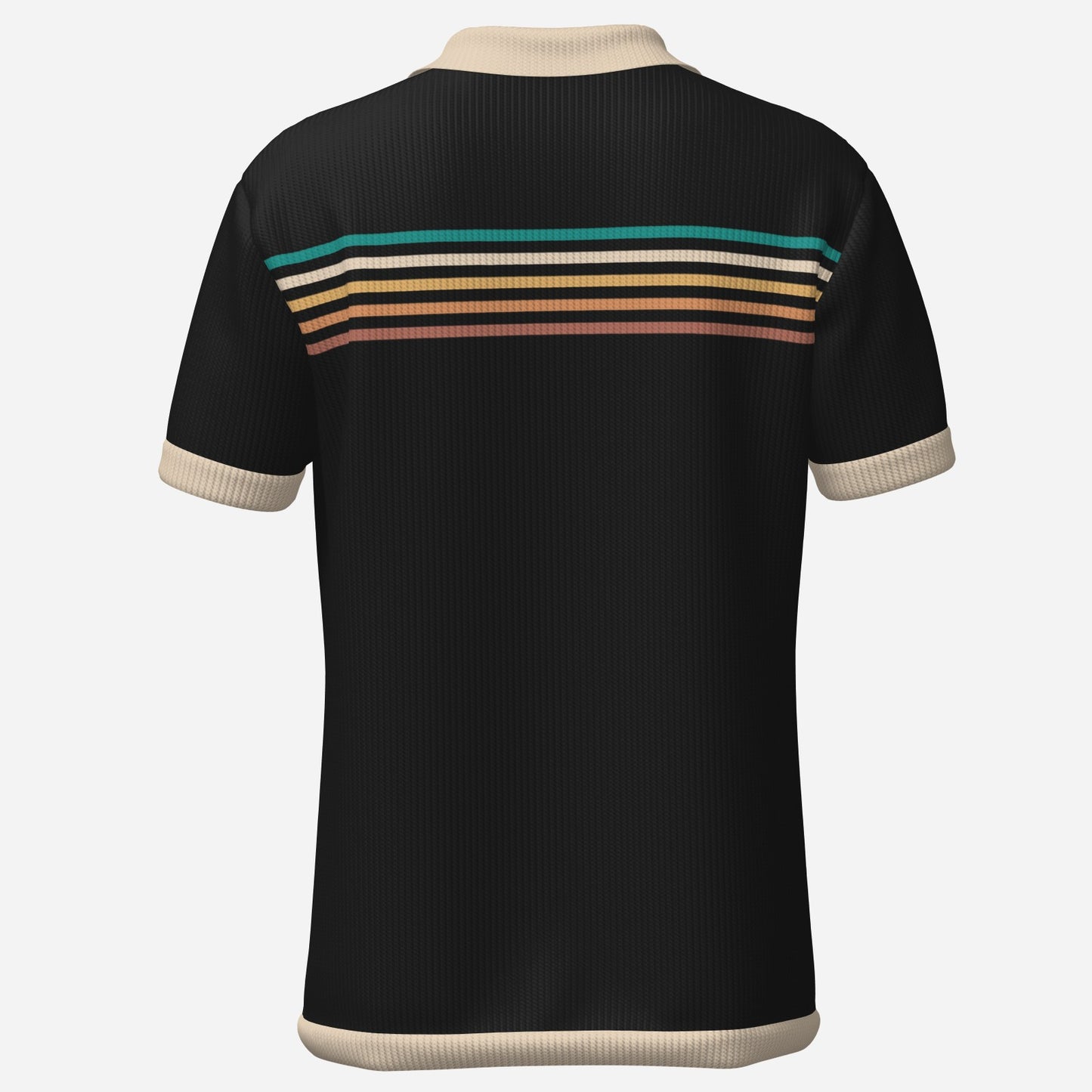 Retro Polo Shirt, Men's 70s Wing Collar Shirt, Brown Stripe Polo Shirt, 70s polo shirt men