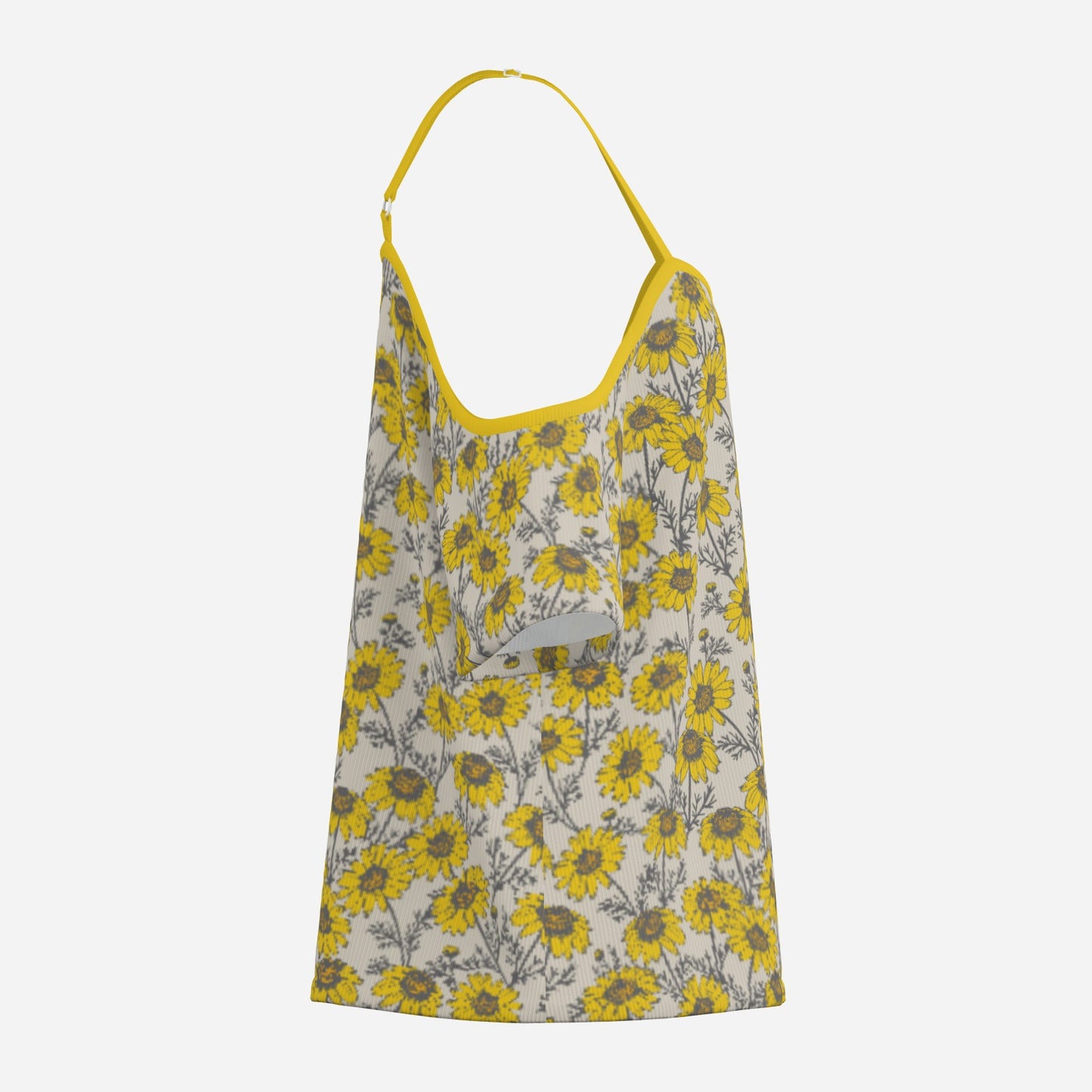 Women’s Yellow Floral Off Shoulder Top | Eco-Friendly Imitation Cotton Flutter Sleeve Blouse