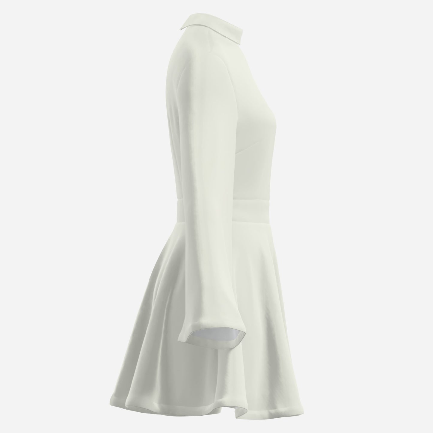Custom Beige 70s Bell Sleeve Dress