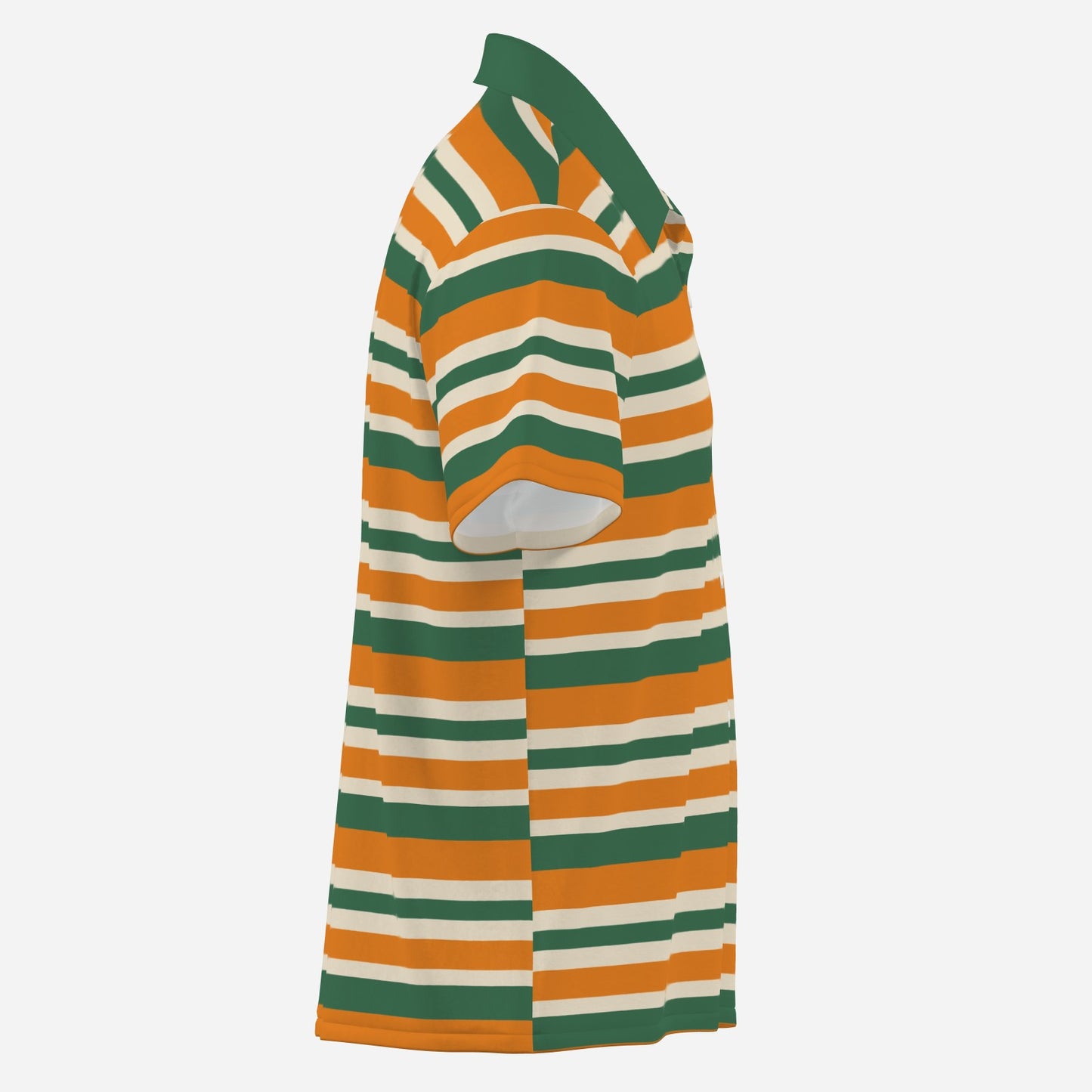 Men’s 70s Style Shirt, Retro 70s shirt style, Orange Green Stripe Shirt, Retro Shirt Men Short Sleeve