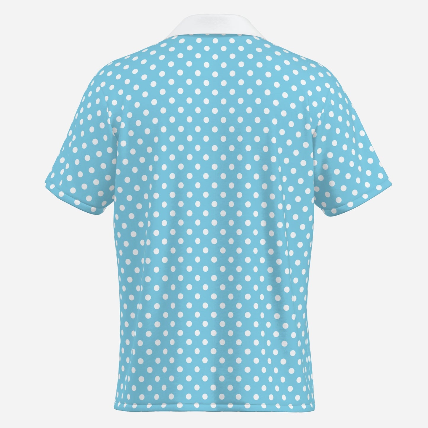 Men’s 50s Inspired Shirt | Retro Blue Polka Dot Shirt | 1950s Style Short Sleeve Button Down | Vintage Summer Shirt