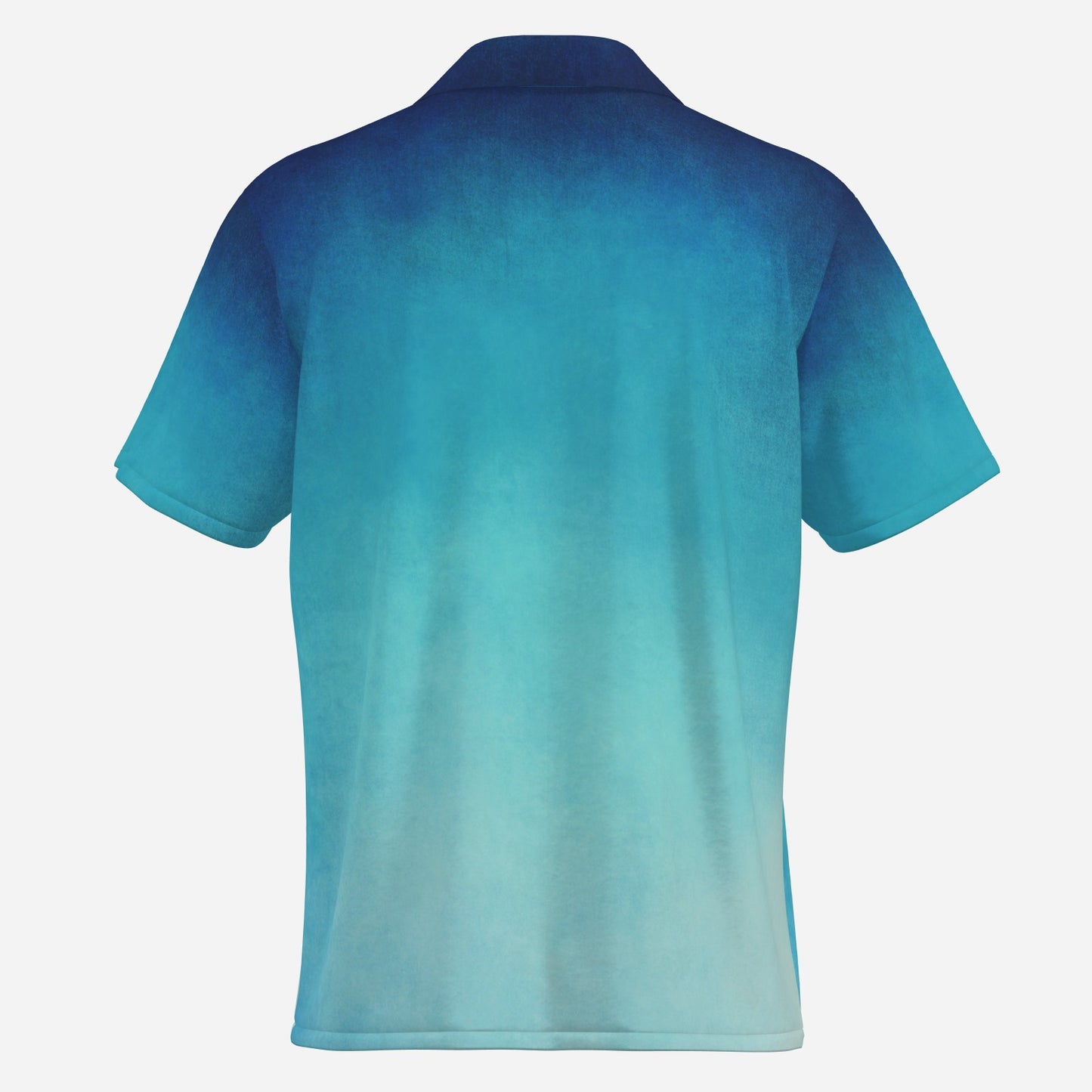 Men's Blue Ombre Shirt, Men's Ombre Blue Button Down Shirt, Unique Short Sleeve Shirt Men