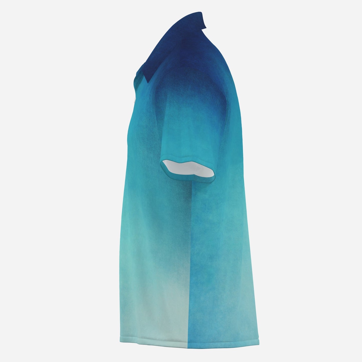 Men's Blue Ombre Shirt, Men's Ombre Blue Button Down Shirt, Unique Short Sleeve Shirt Men