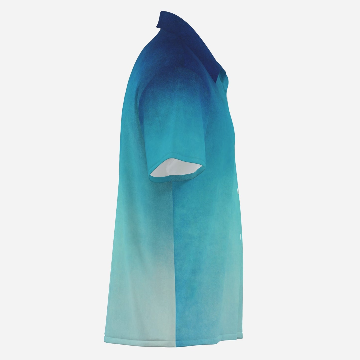Men's Blue Ombre Shirt, Men's Ombre Blue Button Down Shirt, Unique Short Sleeve Shirt Men
