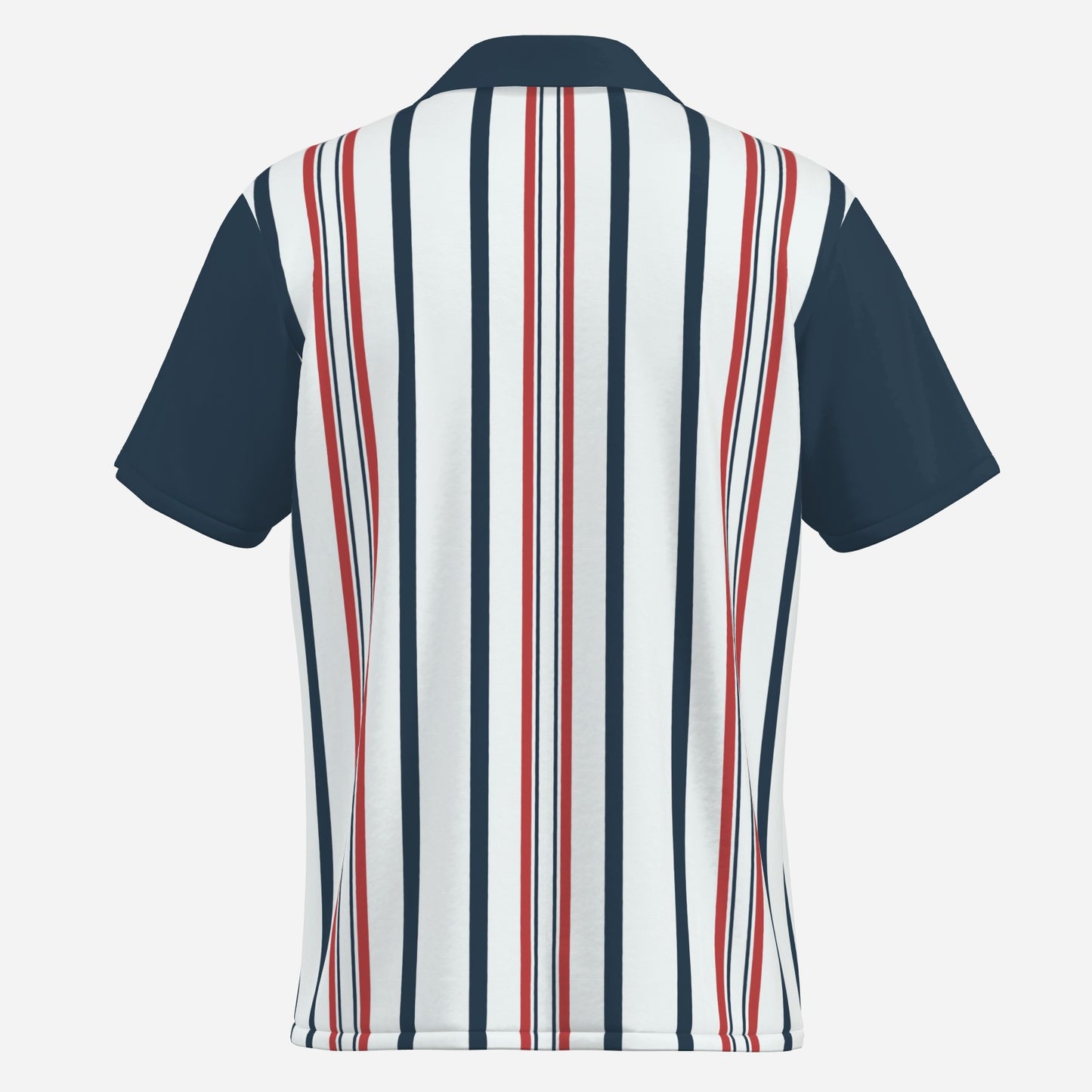 Men’s 50s Style Shirt | Retro Red Blue Stripe Shirt | Vintage Nautical Rockabilly Shirt Men
