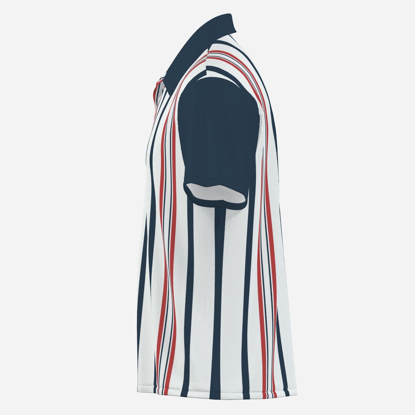 Men’s 50s Style Shirt | Retro Red Blue Stripe Shirt | Vintage Nautical Rockabilly Shirt Men