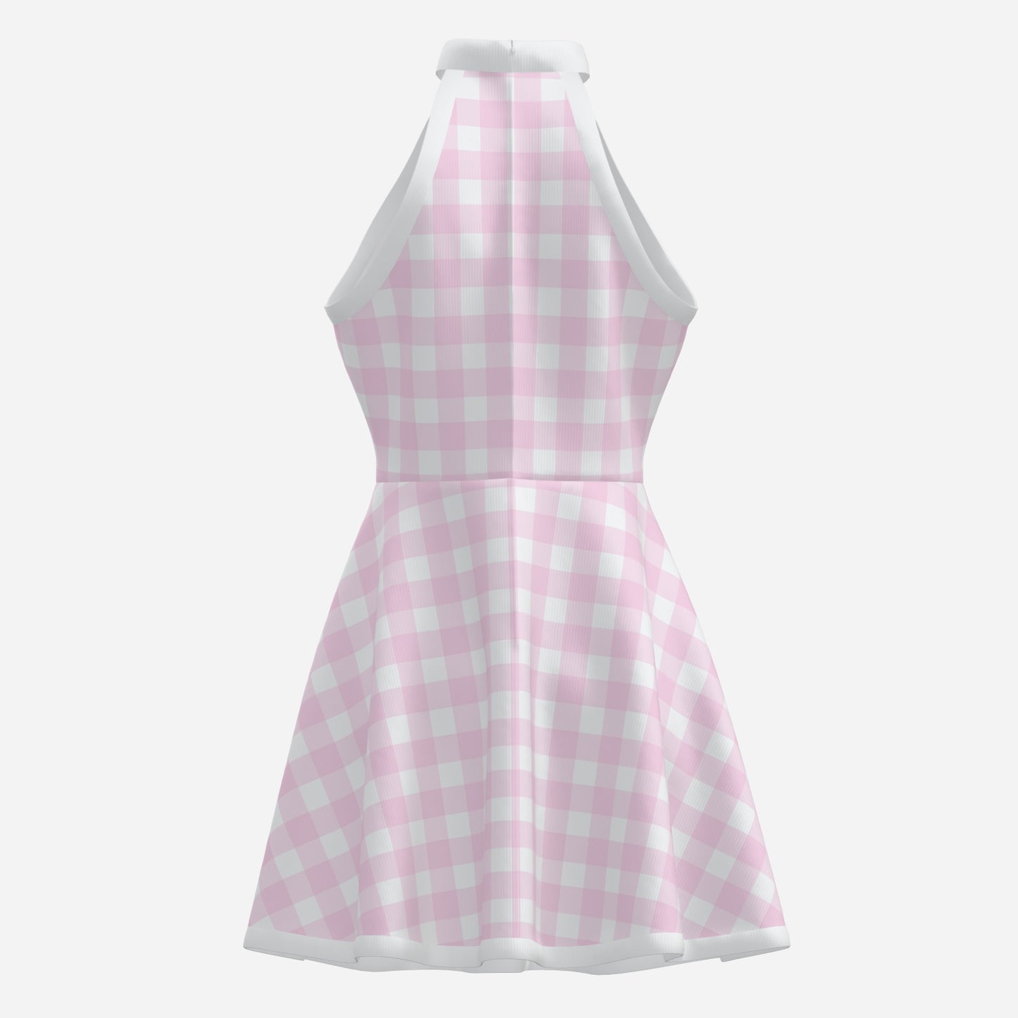 Vintage 60s Style Pink Gingham Dress | Retro Halter Mini Dress | 60s style mini dress