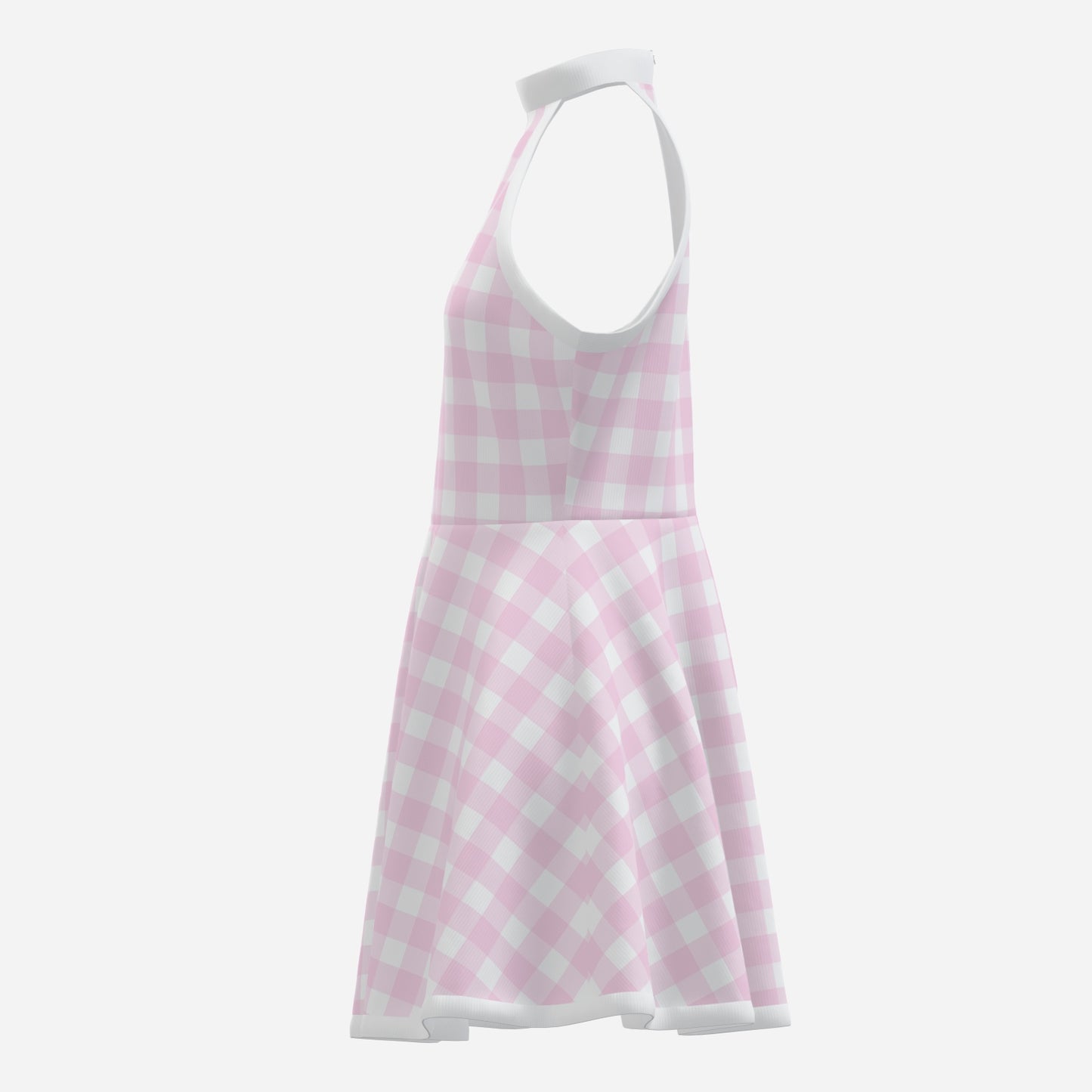 Vintage 60s Style Pink Gingham Dress | Retro Halter Mini Dress | 60s style mini dress