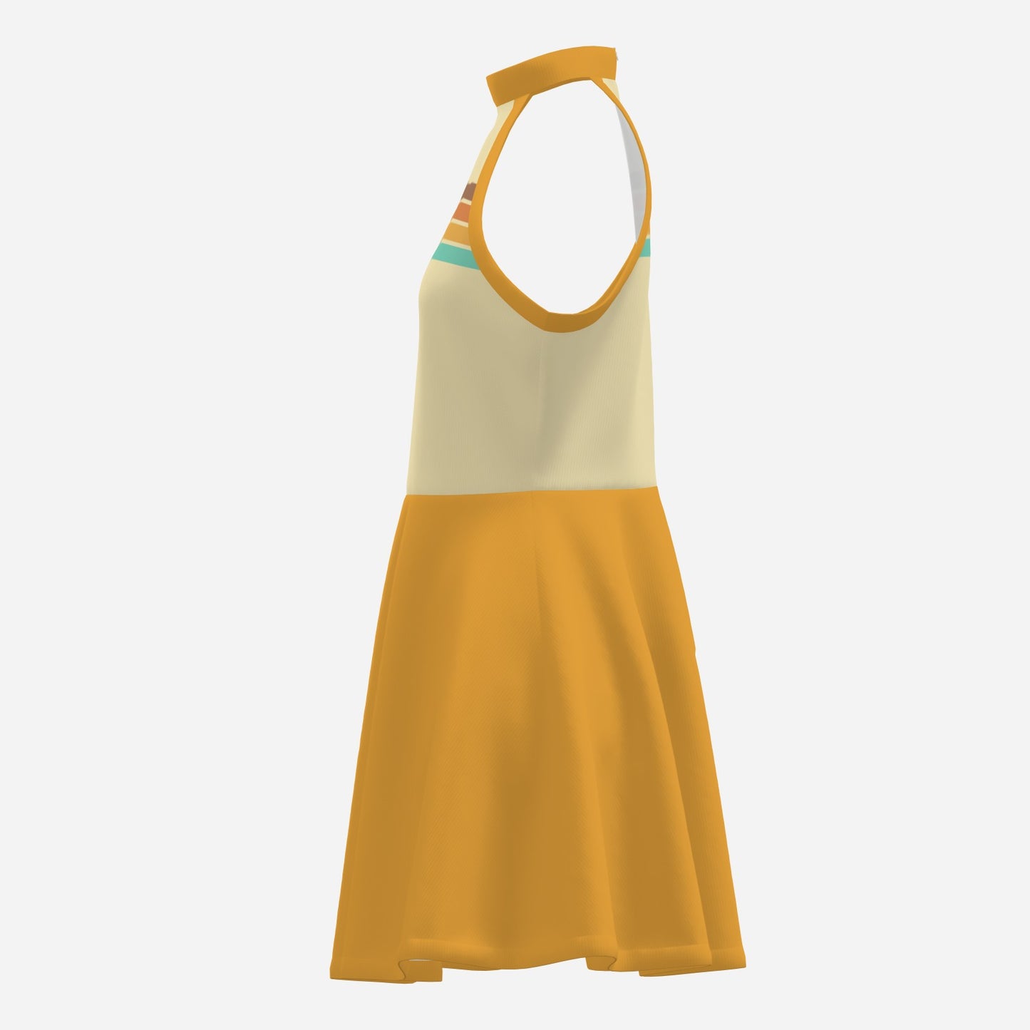 Vintage halter Dress Style, 70s style Dress, Retro halter Dress Mini Dress, Retro Mustard yellow Dress