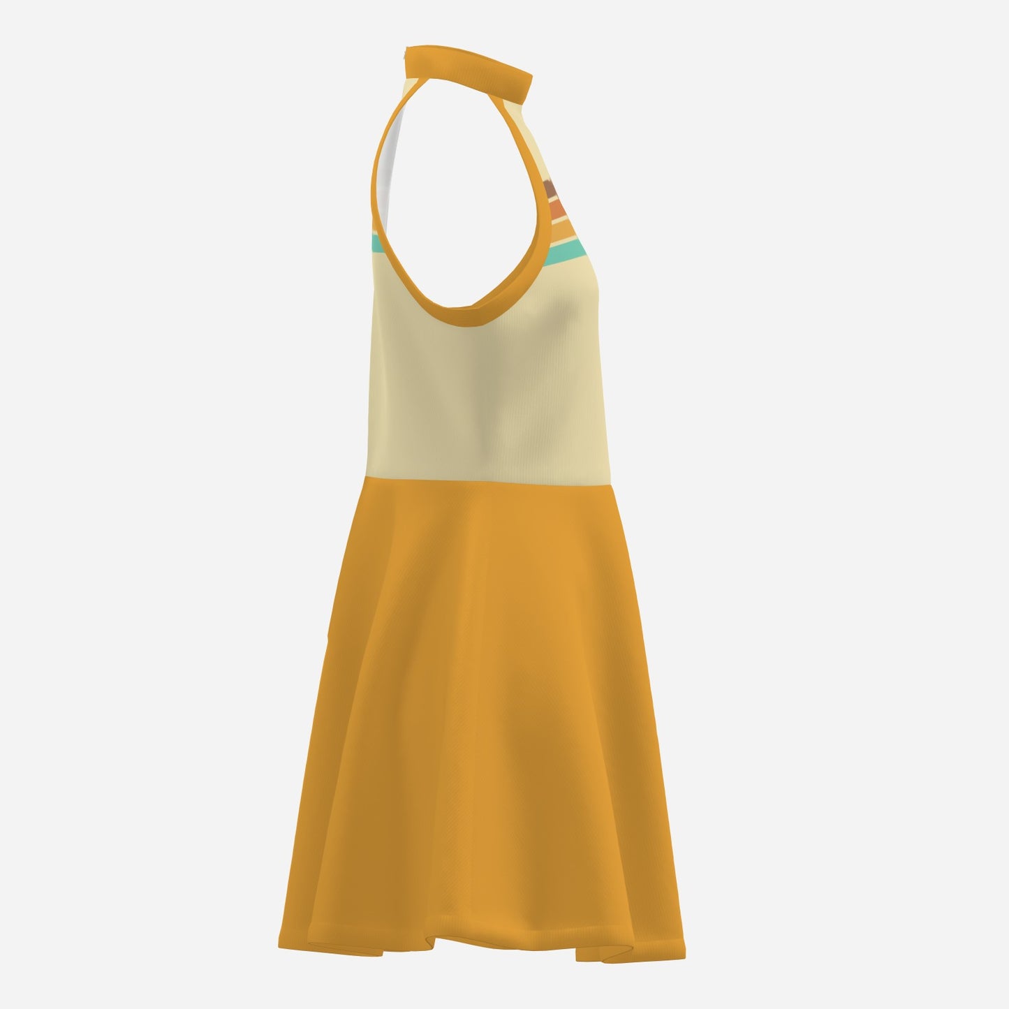 Vintage halter Dress Style, 70s style Dress, Retro halter Dress Mini Dress, Retro Mustard yellow Dress