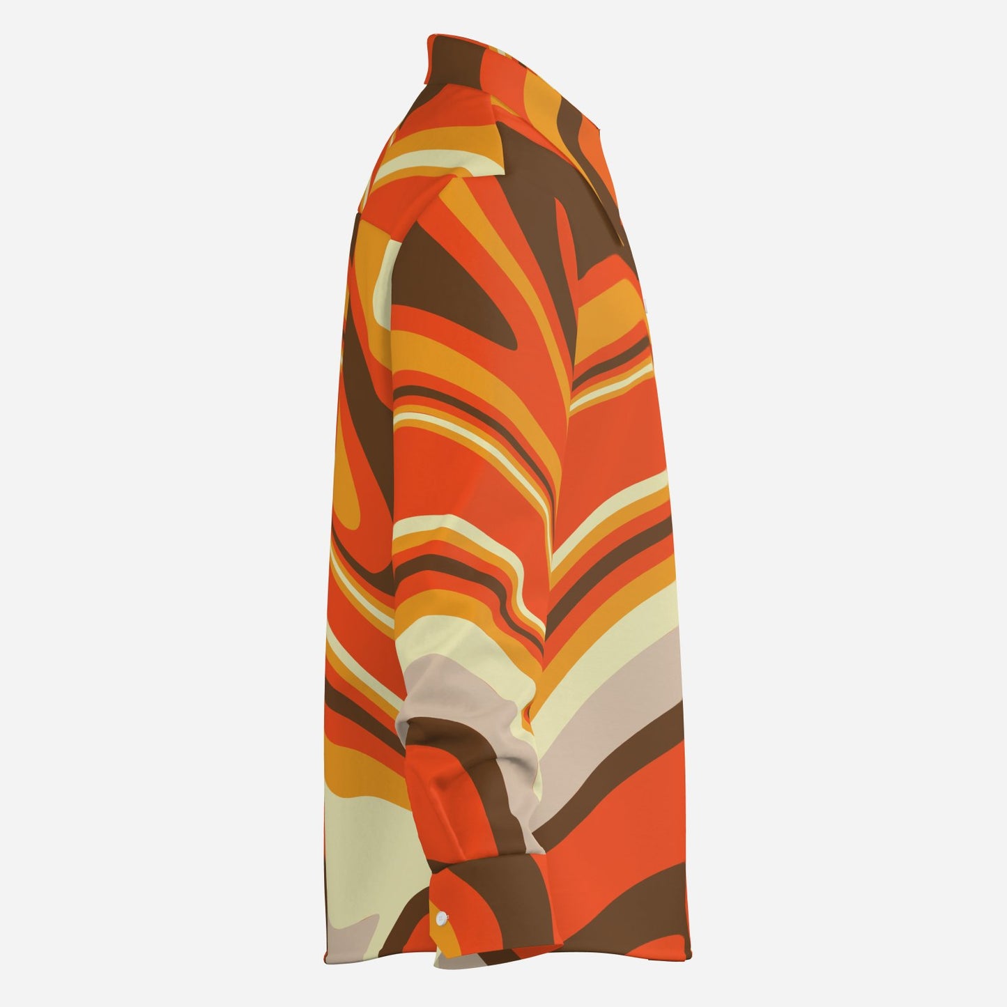 Custom for Monique - Men's Orange Brown Groovy 70s Stripe shirt, Wing Collar shirt, 70s Style Disco Shirt