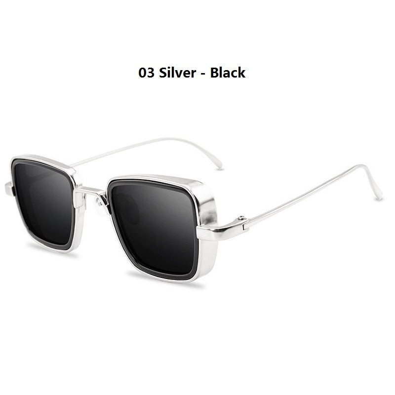 Unisex Vintage Steampunk Sunglasses, Retro Square sunglasses, Metal Square Sunglasses, UV400 Sunglasses
