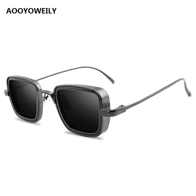 Unisex Vintage Steampunk Sunglasses, Retro Square sunglasses, Metal Square Sunglasses, UV400 Sunglasses