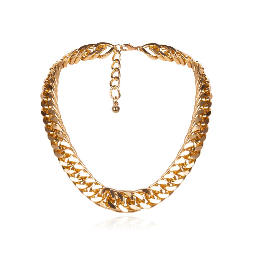 Gold Chain Choker Necklace, Chunky Collar Necklace, Chain Bracelet