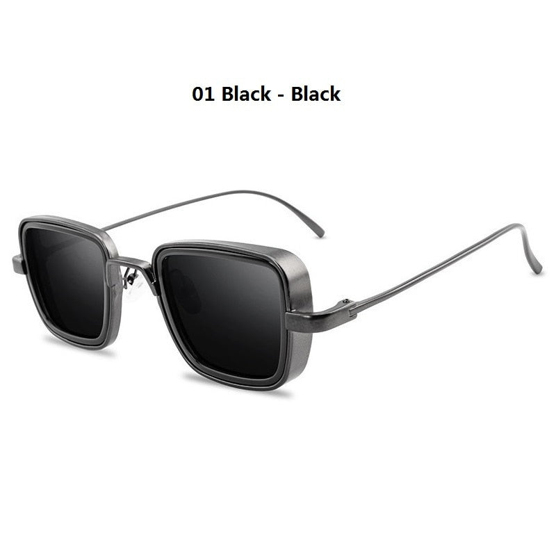 Unisex Vintage Steampunk Sunglasses, Retro Square sunglasses, Metal Square Sunglasses, UV400 Sunglasses