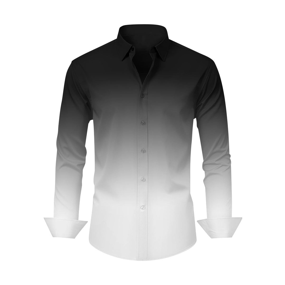 Black Ombre Shirt | 90s Grunge & Rocker Style for Men | Artistic & Unique Dress Shirt | Perfect Gifts for Him