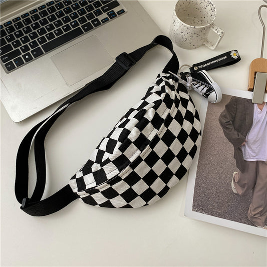 Checker Fanny Pack, Black and White Fanny Pack