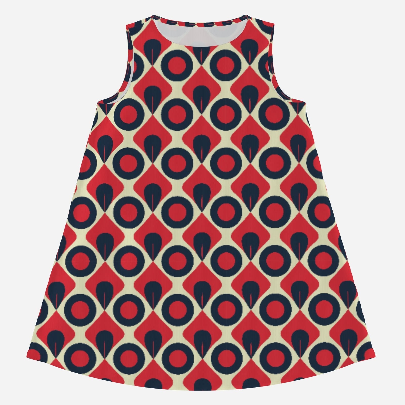 tent dress 60s 60s Dress Style | Op Art Geometric Red Blue Tent Mini Dress