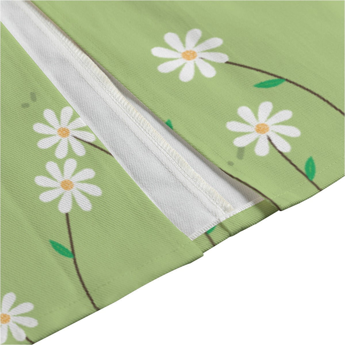 Unique Midi Skirt │ Statement Skirt │ Artistic Midi Skirt with Cloud & Floral Print Canvas Cotton A-Line Skirt