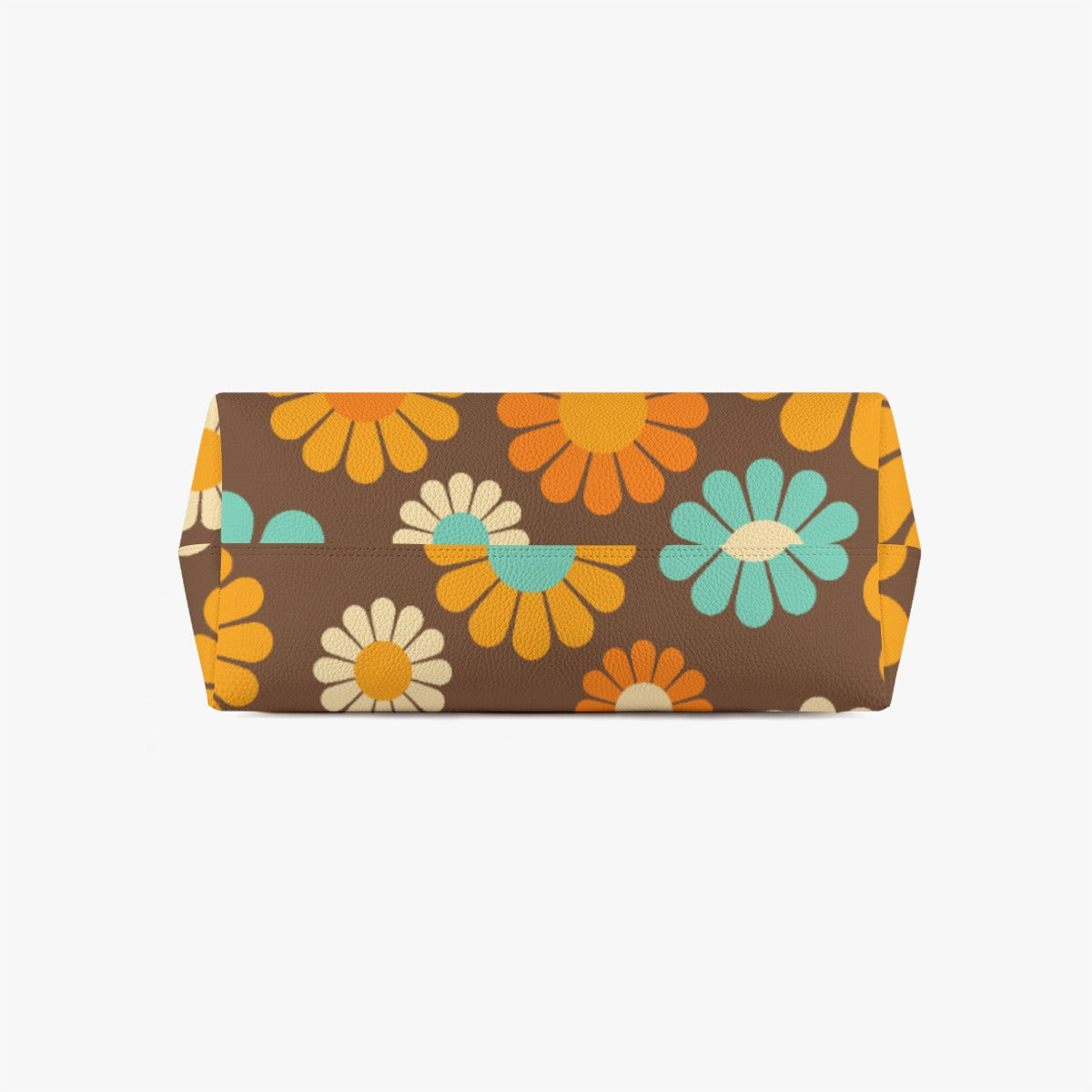 Mod 60s Retro Handbag | Vintage-Inspired PU Leather Tote | Floral Print Shoulder Bag