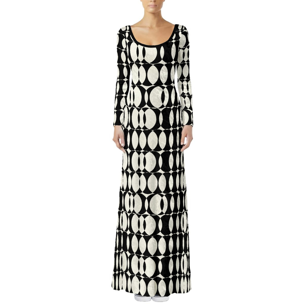 Op Art Black Mod Maxi Dress| Black Mod Maxi Dress | Geometric Black Velvet MaxiDress | 60s Style Maxi Dress