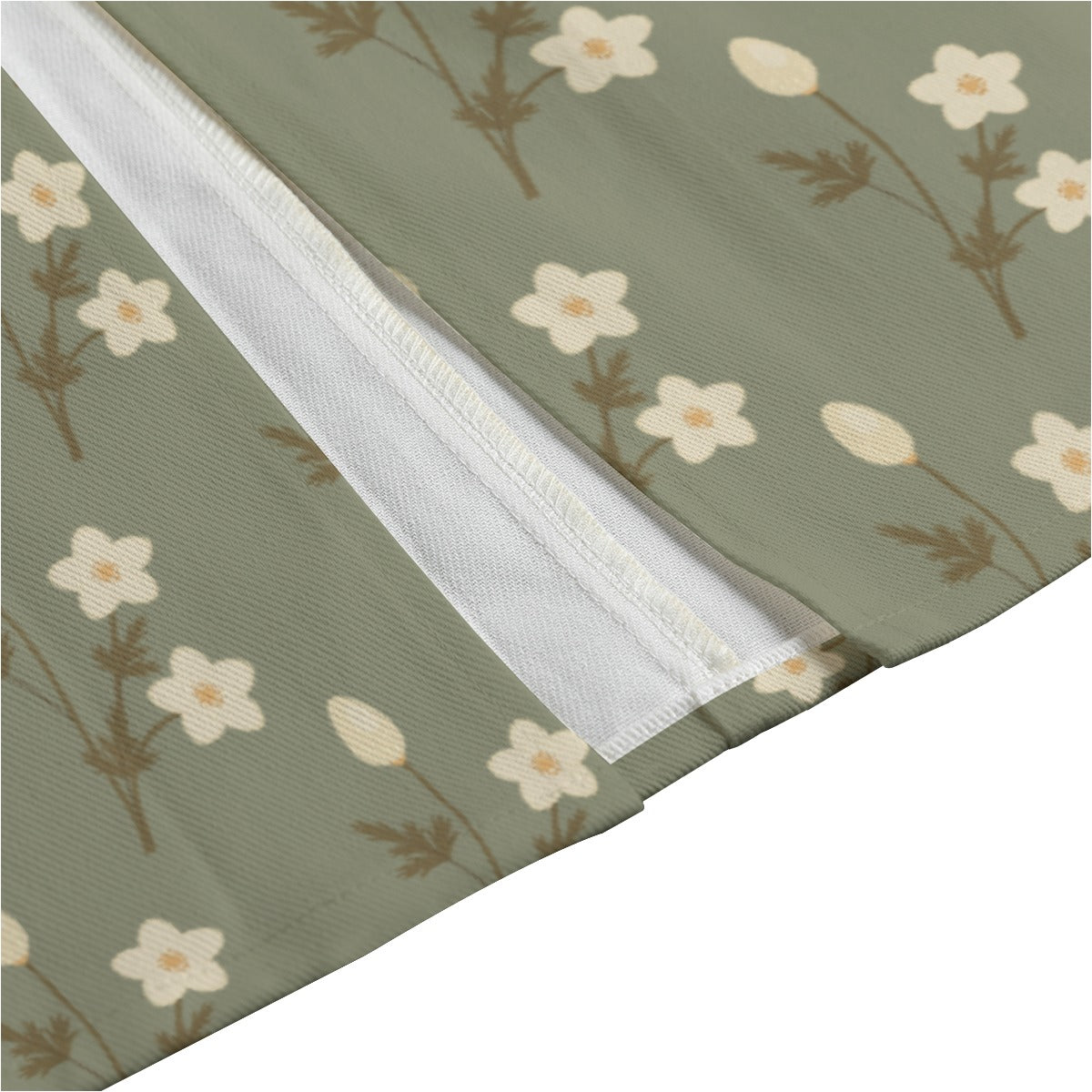 Olive Green A-Line Skirt │ Cotton Mini Floral Print Midi Skirt │ Trendy Hip Buys Exclusive