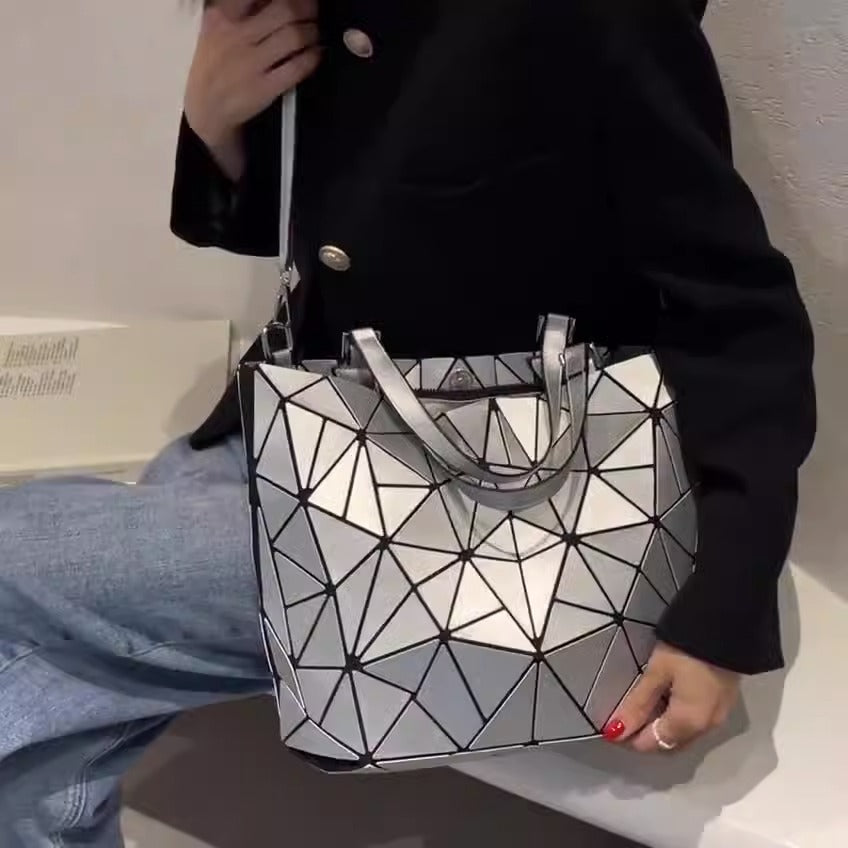 Geometric handbag, Shoulder Tote Bag, High Fashion Handbag, Texture Handbag