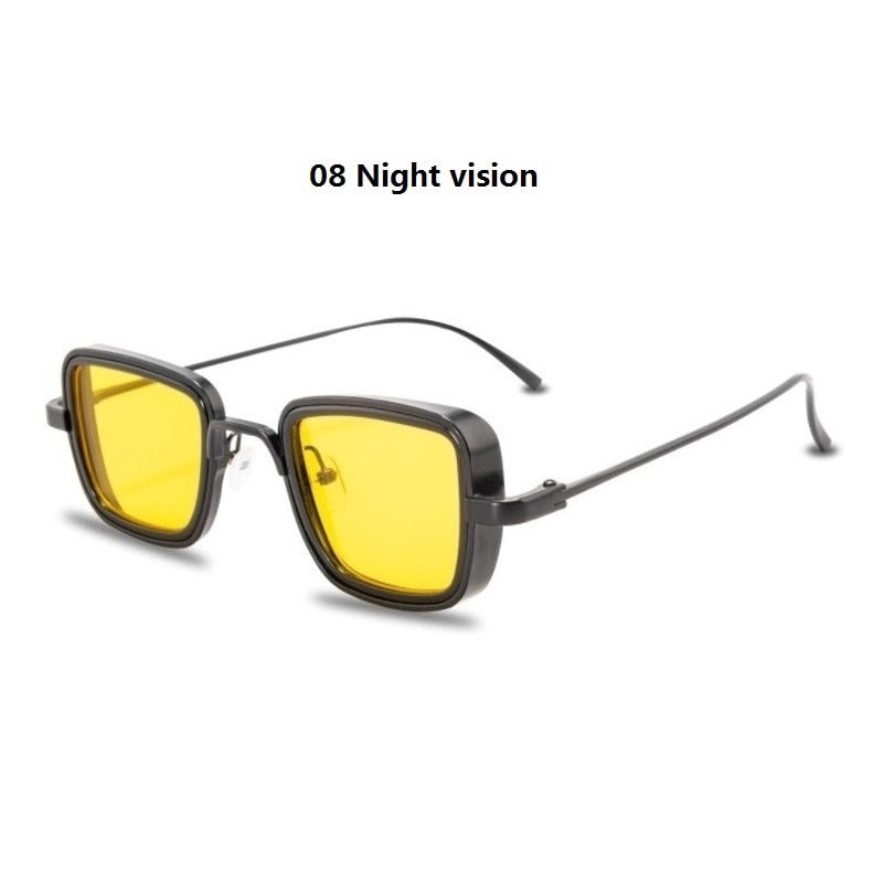 Unisex Vintage Steampunk Sunglasses, Retro Square sunglasses, Metal Square Sunglasses, UV400 Sunglasses